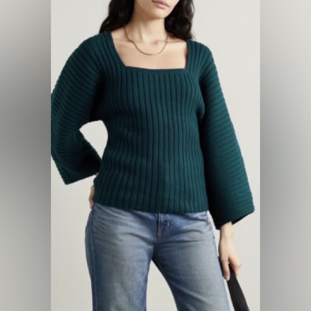 Mara Hoffman Joceyln Sweater Green Square Neck M